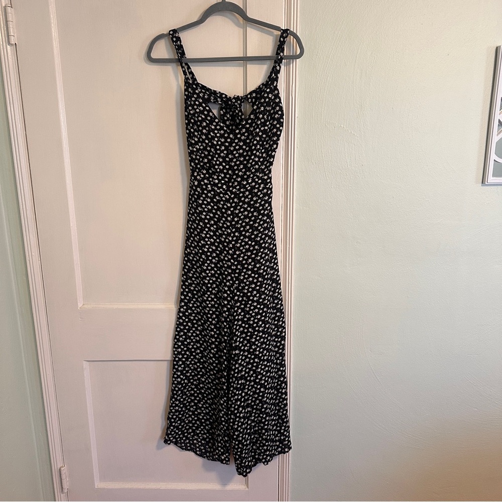Black and White Floral Jumpsuit